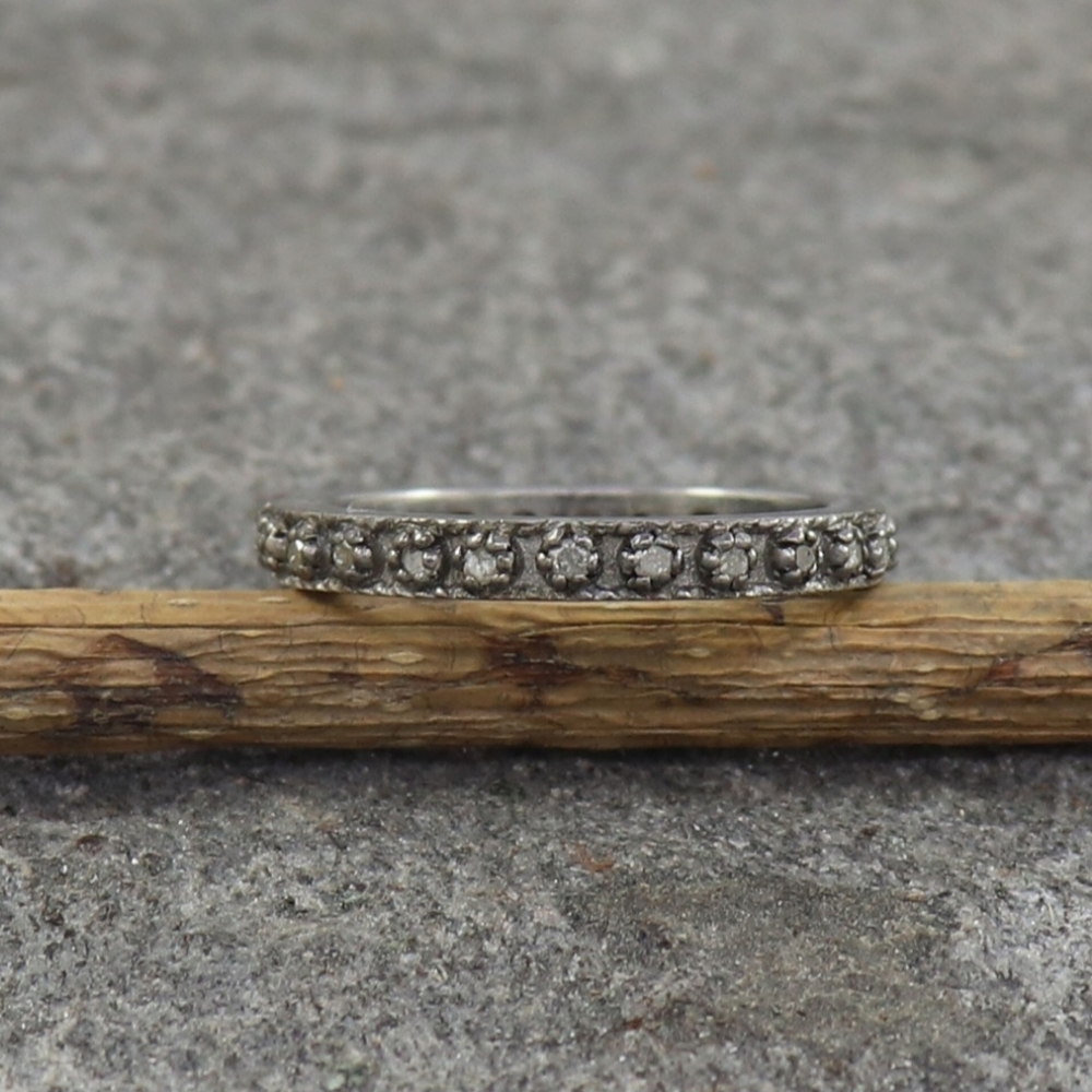 Silver Diamond Ring - image 1